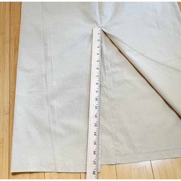 Faconnable Sz 14 NWT Maxi Skirt Women's Beige Classic Chino Office Career - Picture 8 of 8